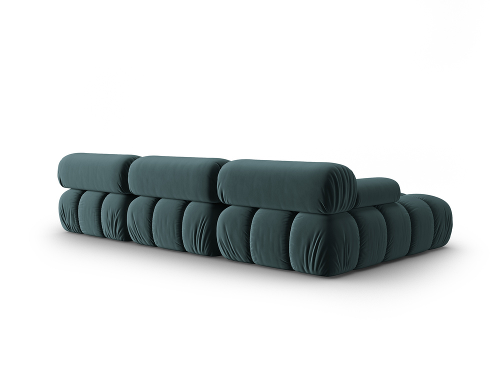 Cosmopolitan Design Modulares Ecksofa Cortina 4-Sitzer Samt Bluvel Türkis Links