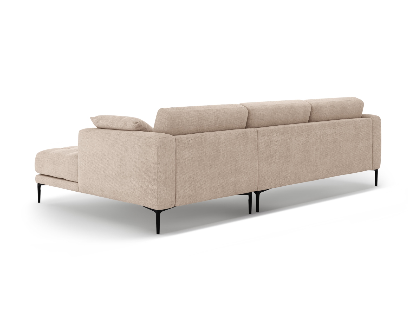 Micadoni Ecksofa Bemy 3-Sitzer Rechts Strukturierter Stoff Sand