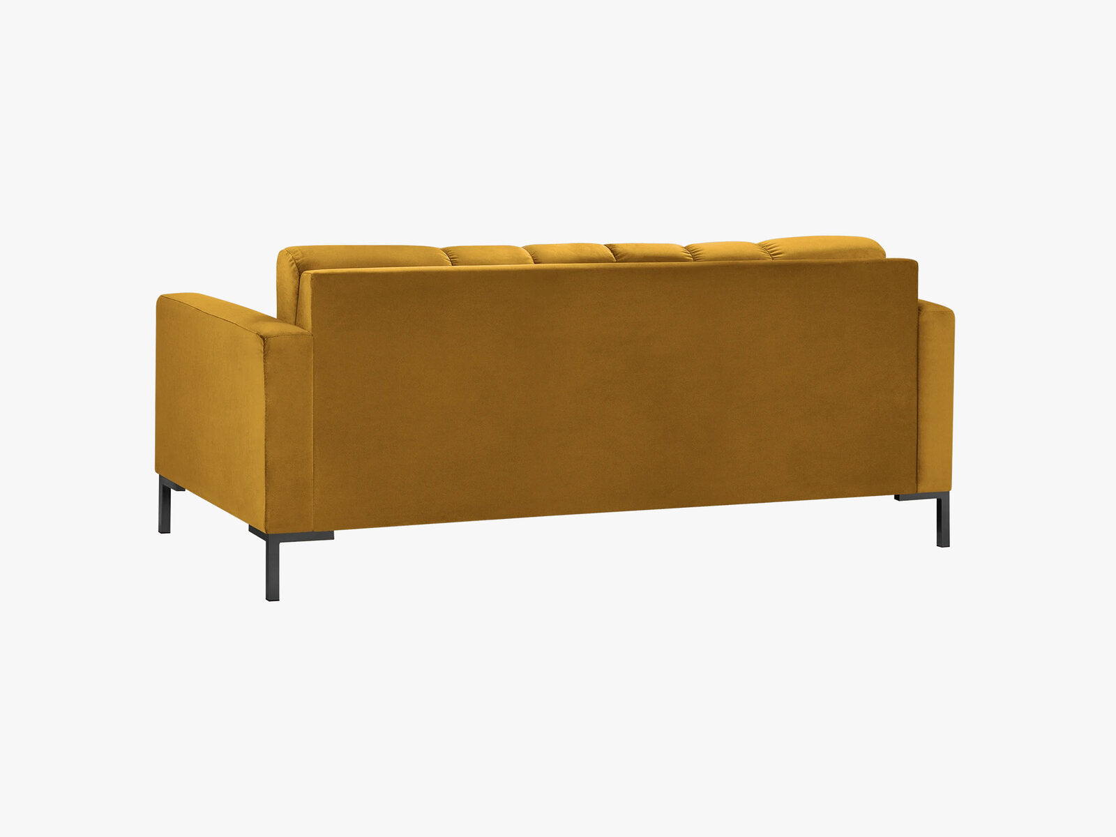Micadoni Sofa Mamaia 2-Sitzer Samt Bluvel Gelb schwarze Beine