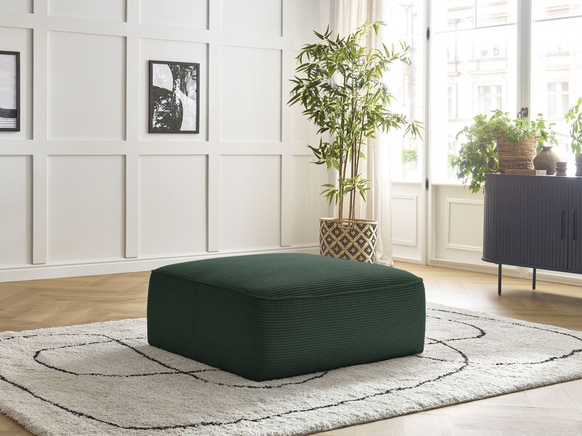 Bobochic Leopold Pouf Cordsamt Dunkelgrün