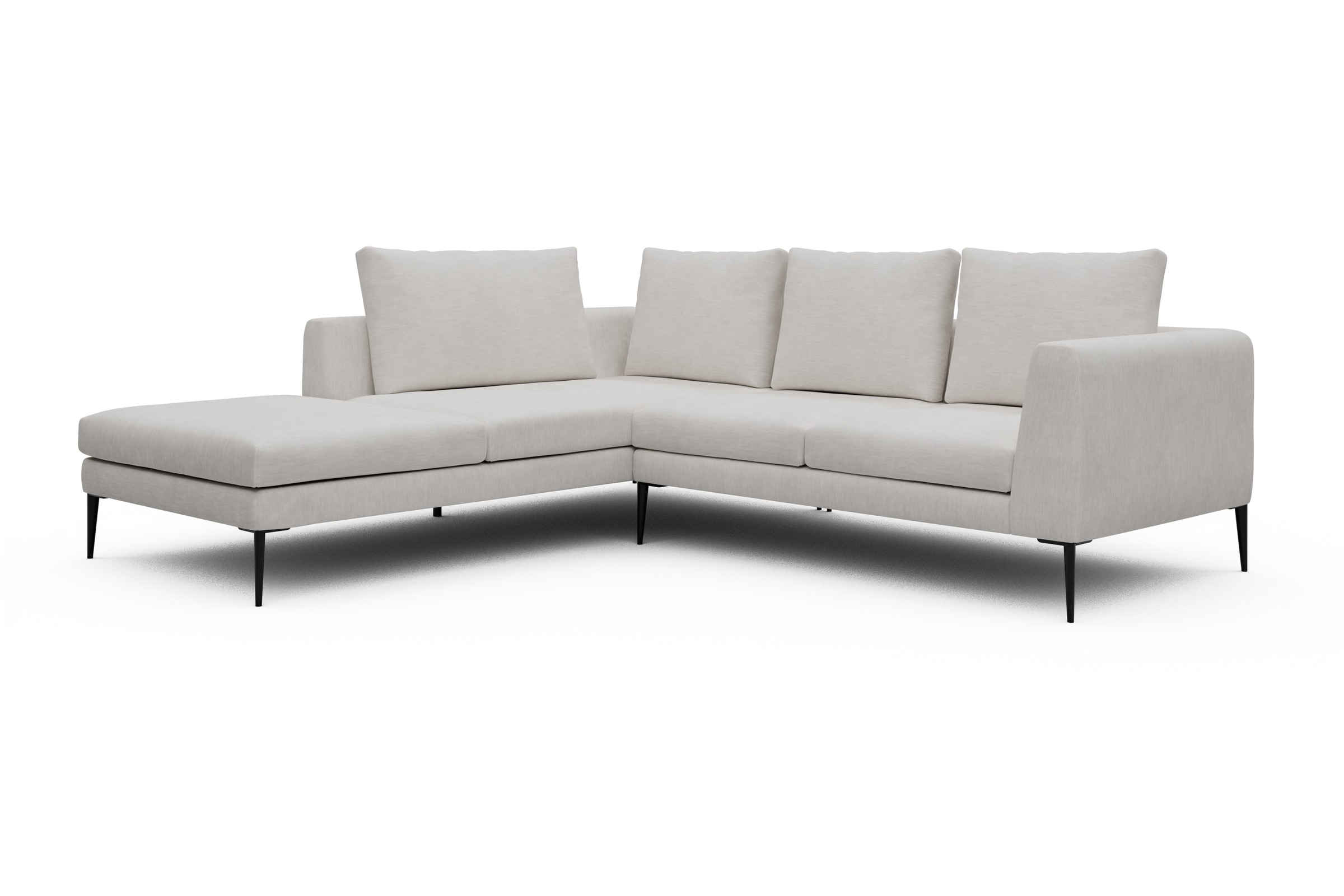 Ecksofa Paul Relax-Ecke links mit 2-Sitzer Vivus-Dusty-Off-White