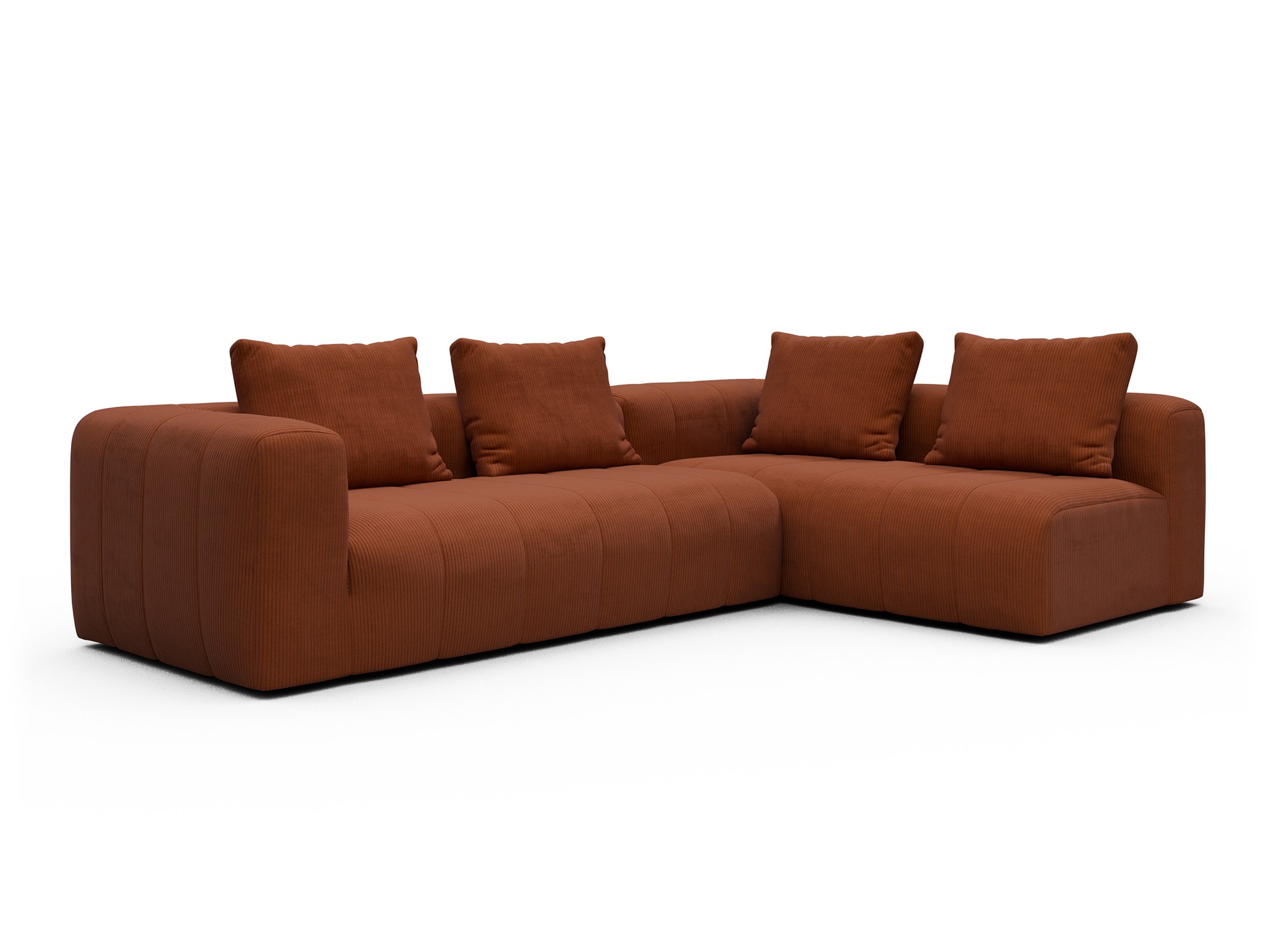 Hugo 2x 2,5-Sitzer Armlehne links Corduroy-Burnt-Orange moebelfaktor