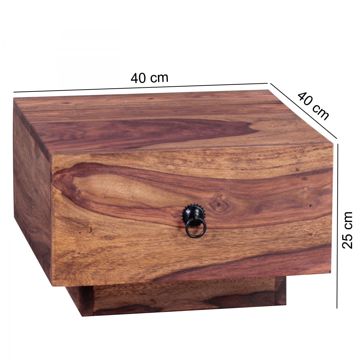 Nachttisch Aalvik Massivholz Dunkelbraun 40 × 40 × 25 cm