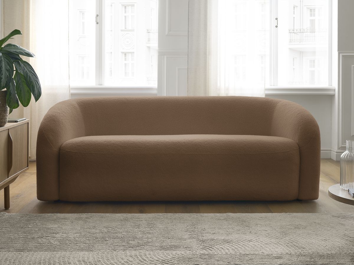 Bobochic Elina Sofa 3-Sitzer Bouclé-Stoff Braun