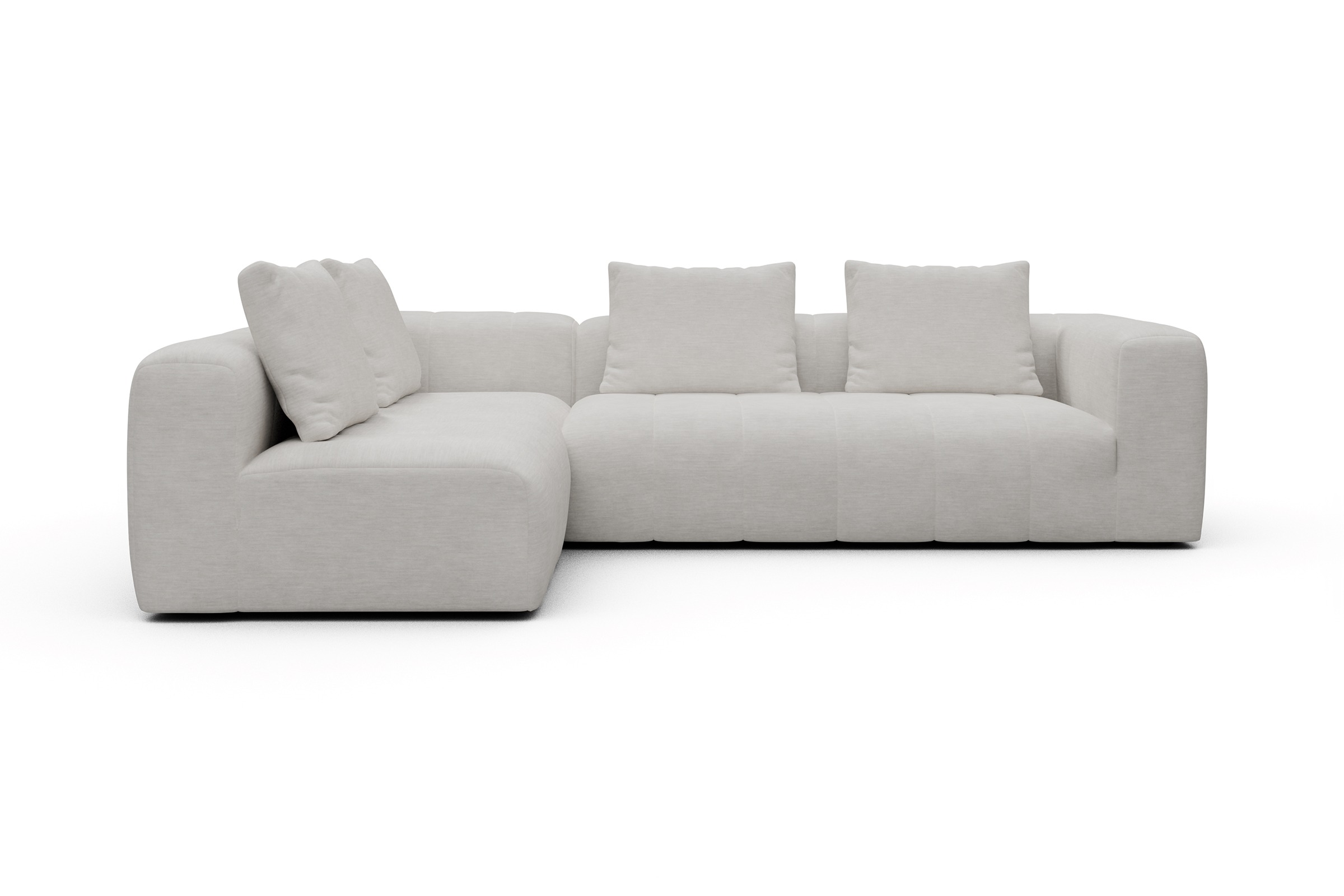 Ecksofa Hugo 2x 2,5-Sitzer Armlehne rechts Vivus-Dusty-Off-White