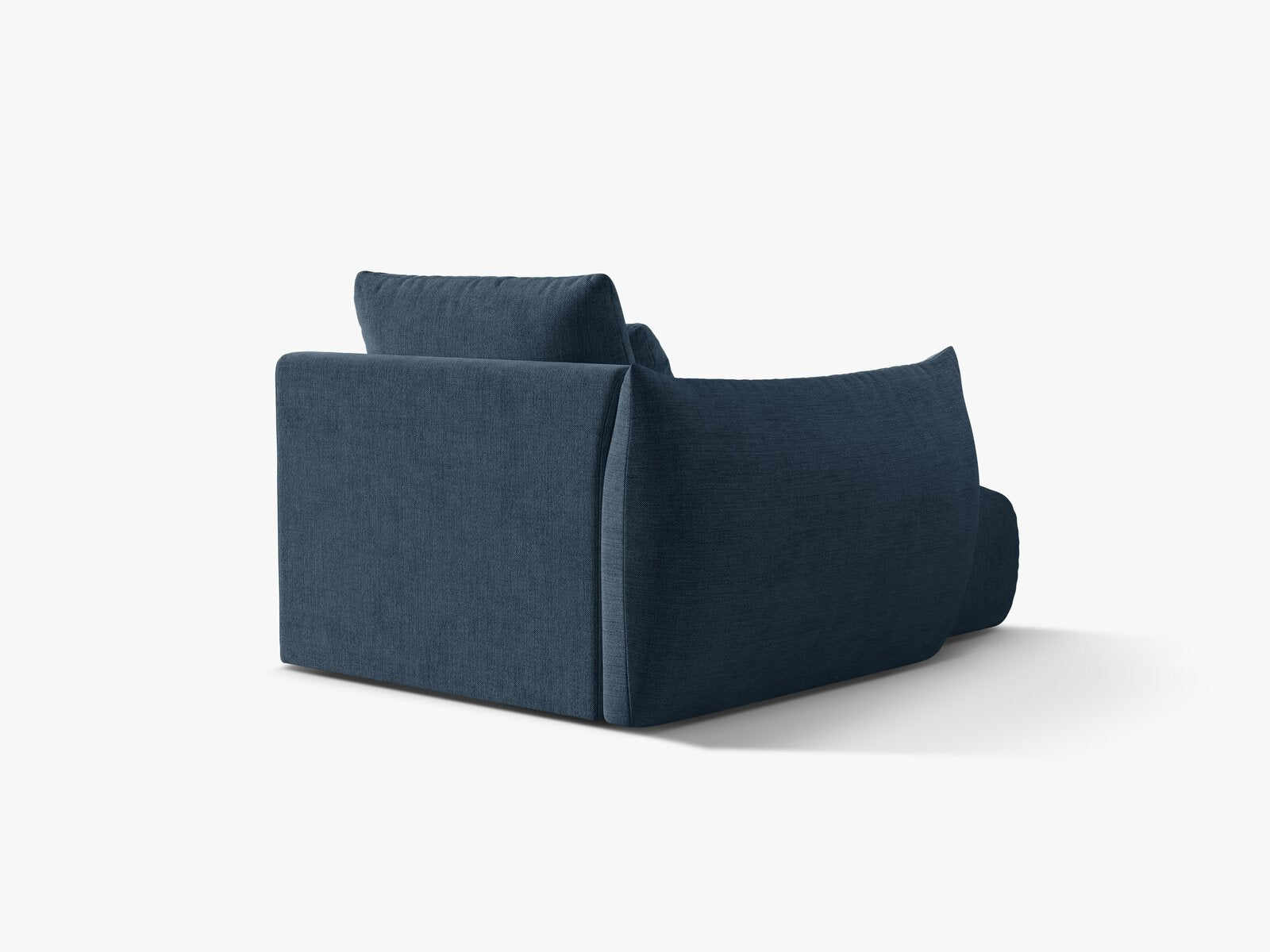 Micadoni Bloom Chaiselongue Links Strukturierter Stoff Wind Marineblau
