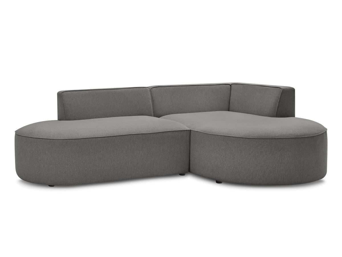 Bobochic Rousseau Ecksofa Melange-Stoff Dunkelgrau Ecke rechts