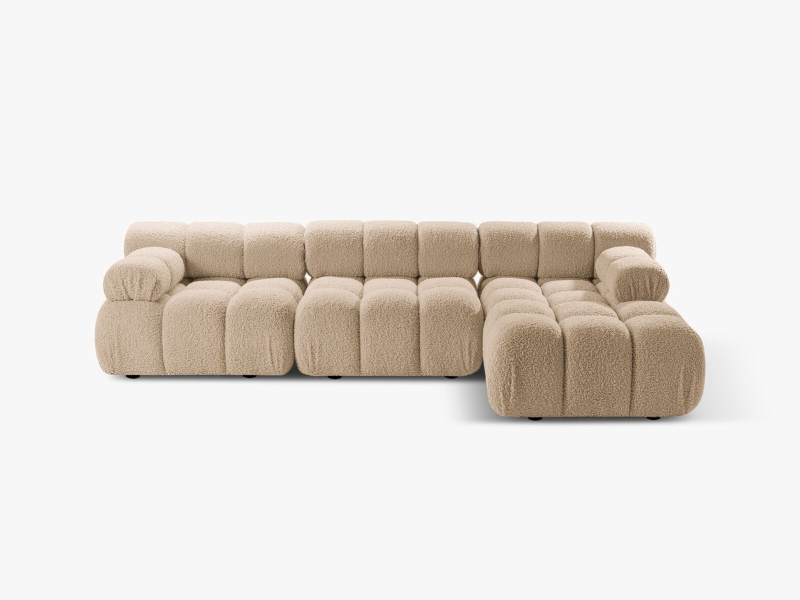 Micadoni Modulares Ecksofa Bellis 4-Sitzer Rechts Boucle Rolf Sand