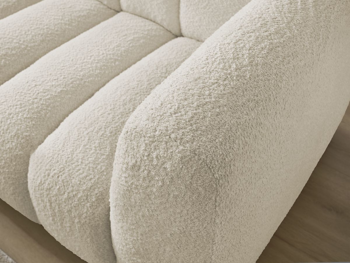 Bobochic Talia Ecksofa Bouclé-Stoff Beige Ecke links