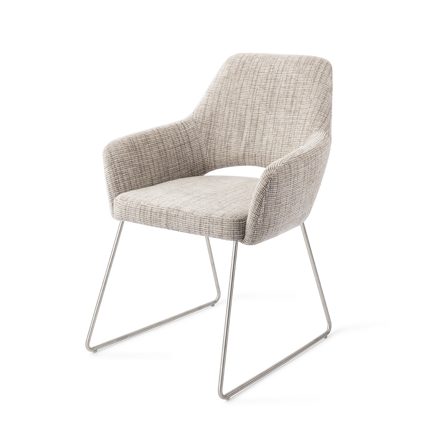 Jesper Home Esszimmerstuhl Yanai Caramel Grid Slide Stahl