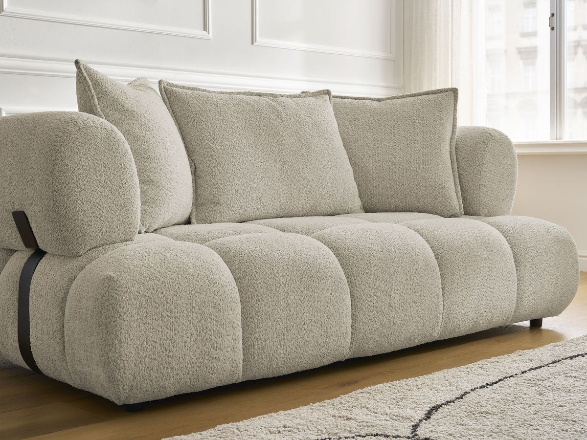 Bobochic Alya Sofa 2-Sitzer Bouclé-Stoff Beige
