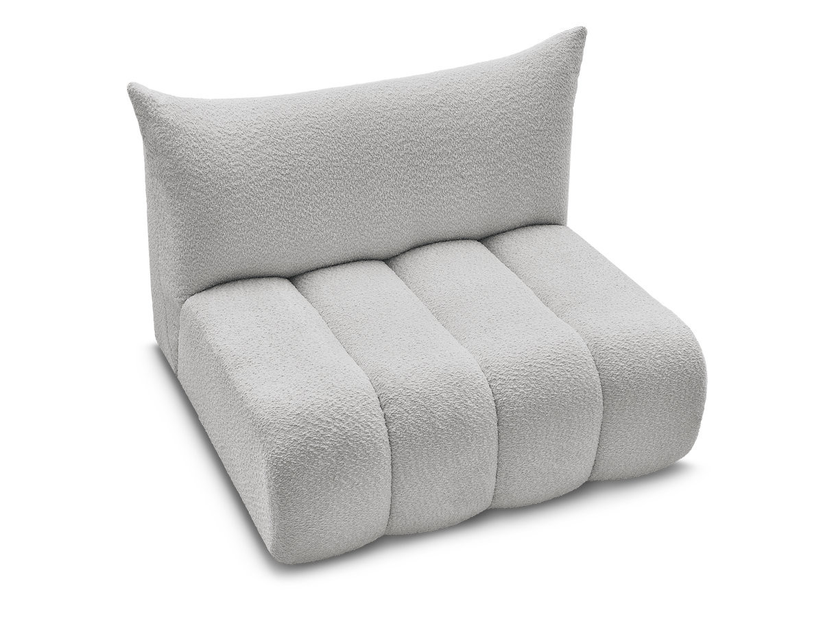 Bobochic Azra Sofamodul 2-Sitzer 120 × 112 cm Bouclé-Stoff Hellgrau
