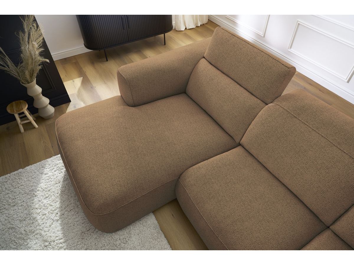 Bobochic William Ecksofa Melange-Stoff Orange Ecke links