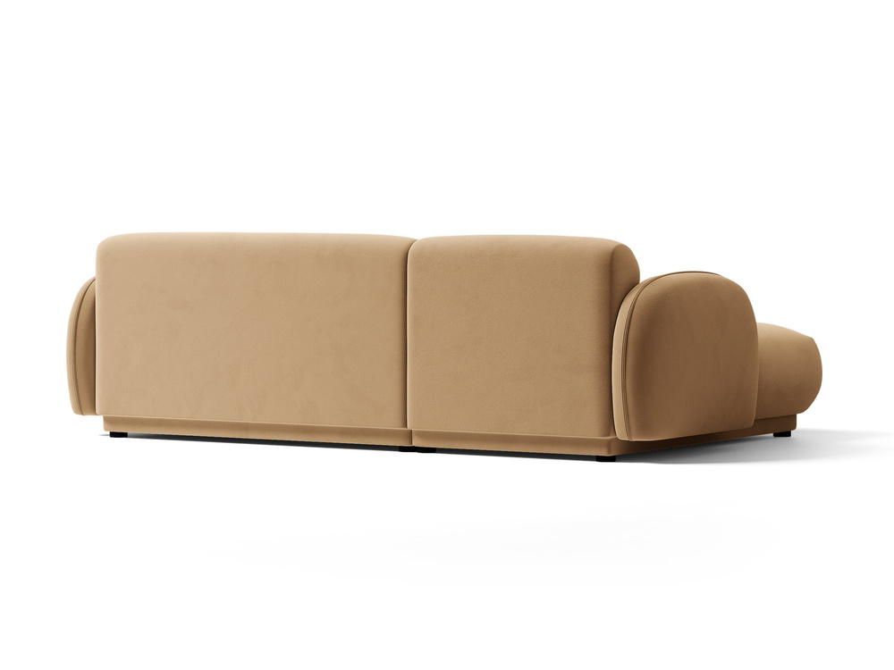 Cosmopolitan Design Ecksofa Bilbao 3-Sitzer Samt Casino Mandelbeige Links
