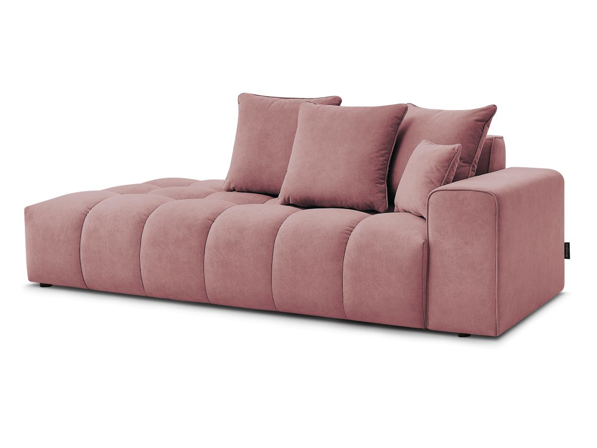 Bobochic Mont-blanc Sofa 4-Sitzer Samt Rosa Armlehne rechts