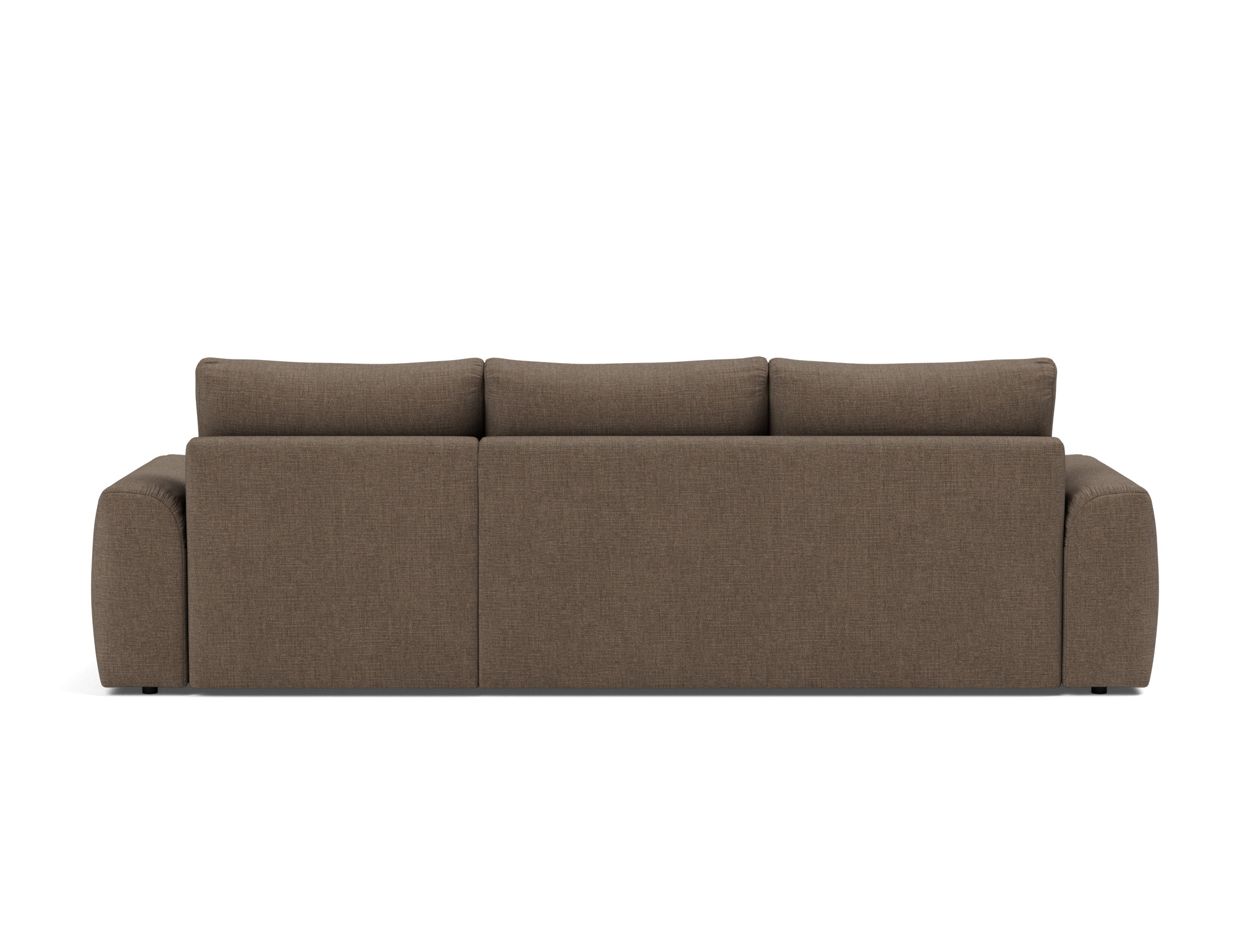 Schlafsofa Norum mit Chaiselongue und Chunky-Armlehnen Chenille Esina 411-Cedar-Brown