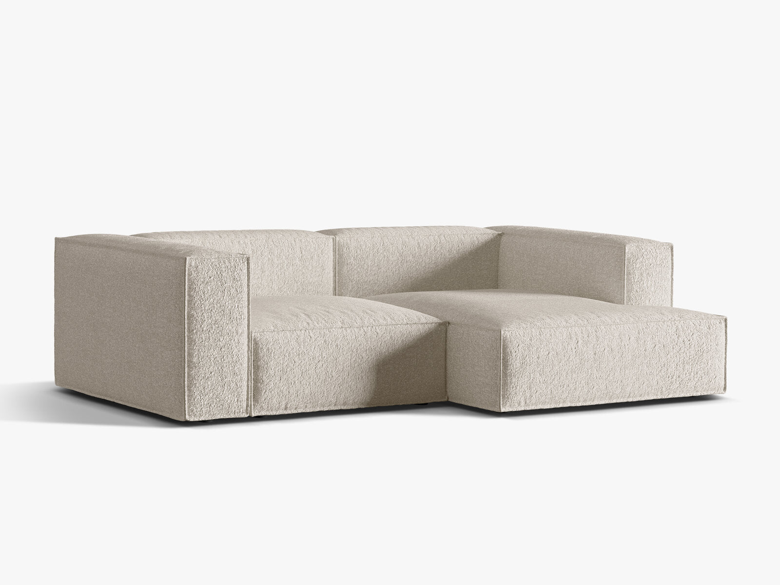 Micadoni Ecksofa Nuria 3-Sitzer Rechts Boucle Beige