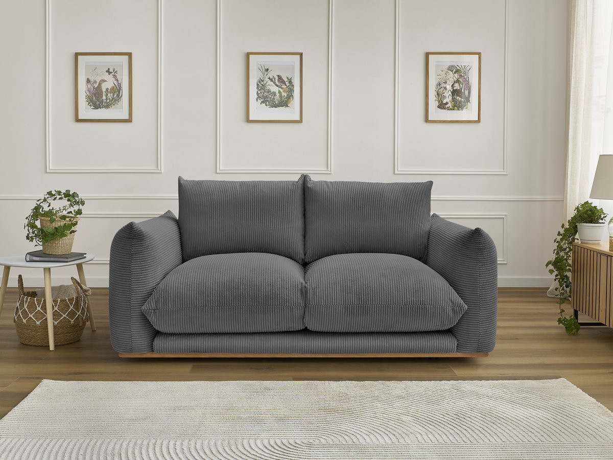 Bobochic Ernest Sofa 2-Sitzer Cordsamt Dunkelgrau