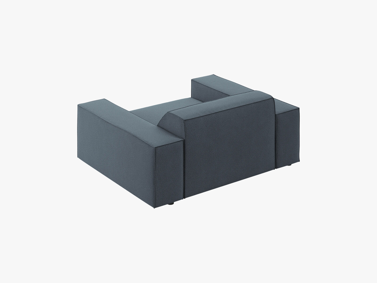 Micadoni Sessel Jodie 1-Sitzer Strukturierter Stoff Megan Blau