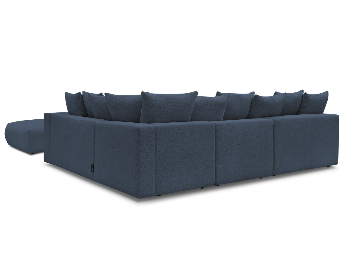 Bobochic Voltaire Ecksofa mit Pouf 322 × 268 cm Melange-Stoff Dunkelblau Ecke rechts
