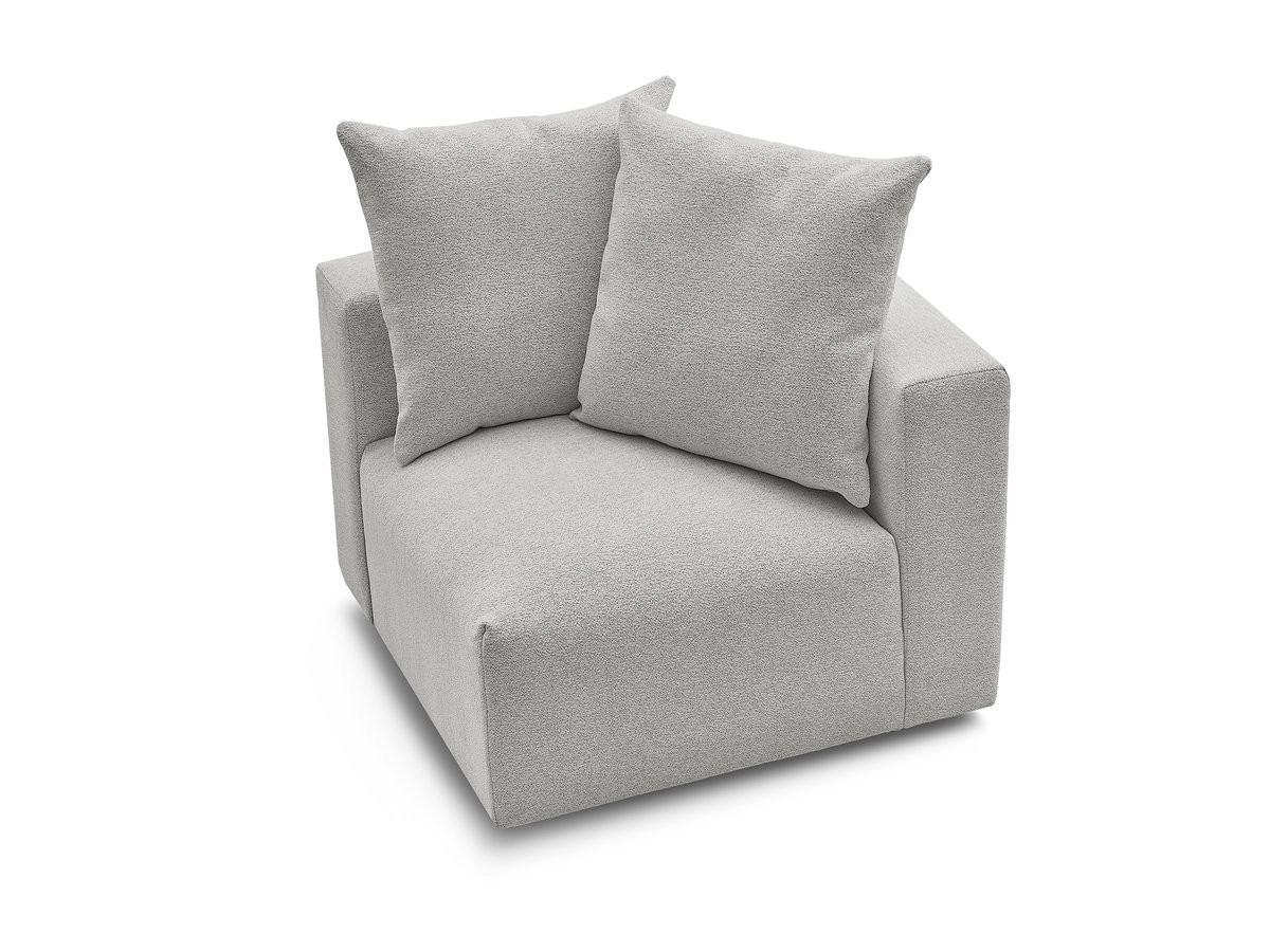 Bobochic Voltaire Eckmodul Melange-Stoff Hellgrau Ecke rechts