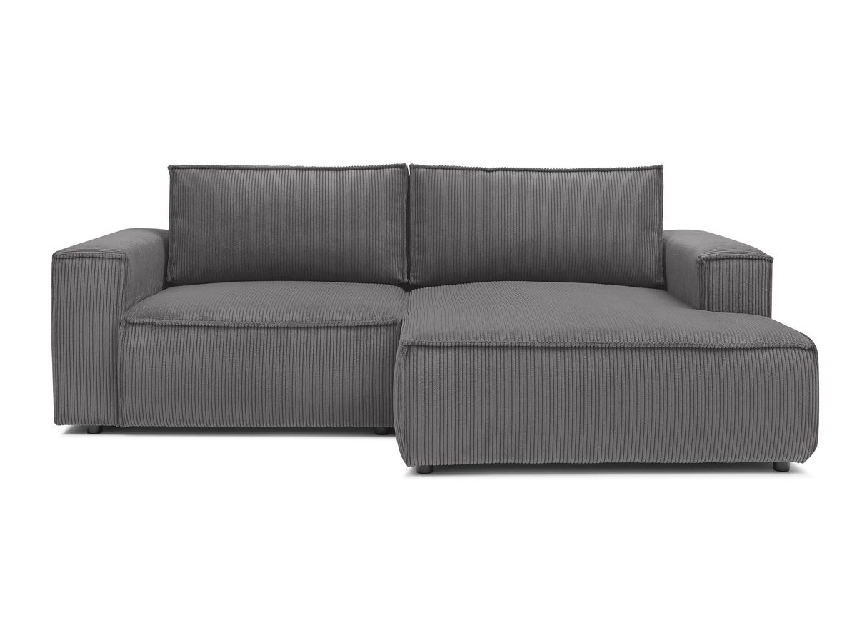 Bobochic Nihad Ecksofa Cordsamt Dunkelgrau Ecke rechts