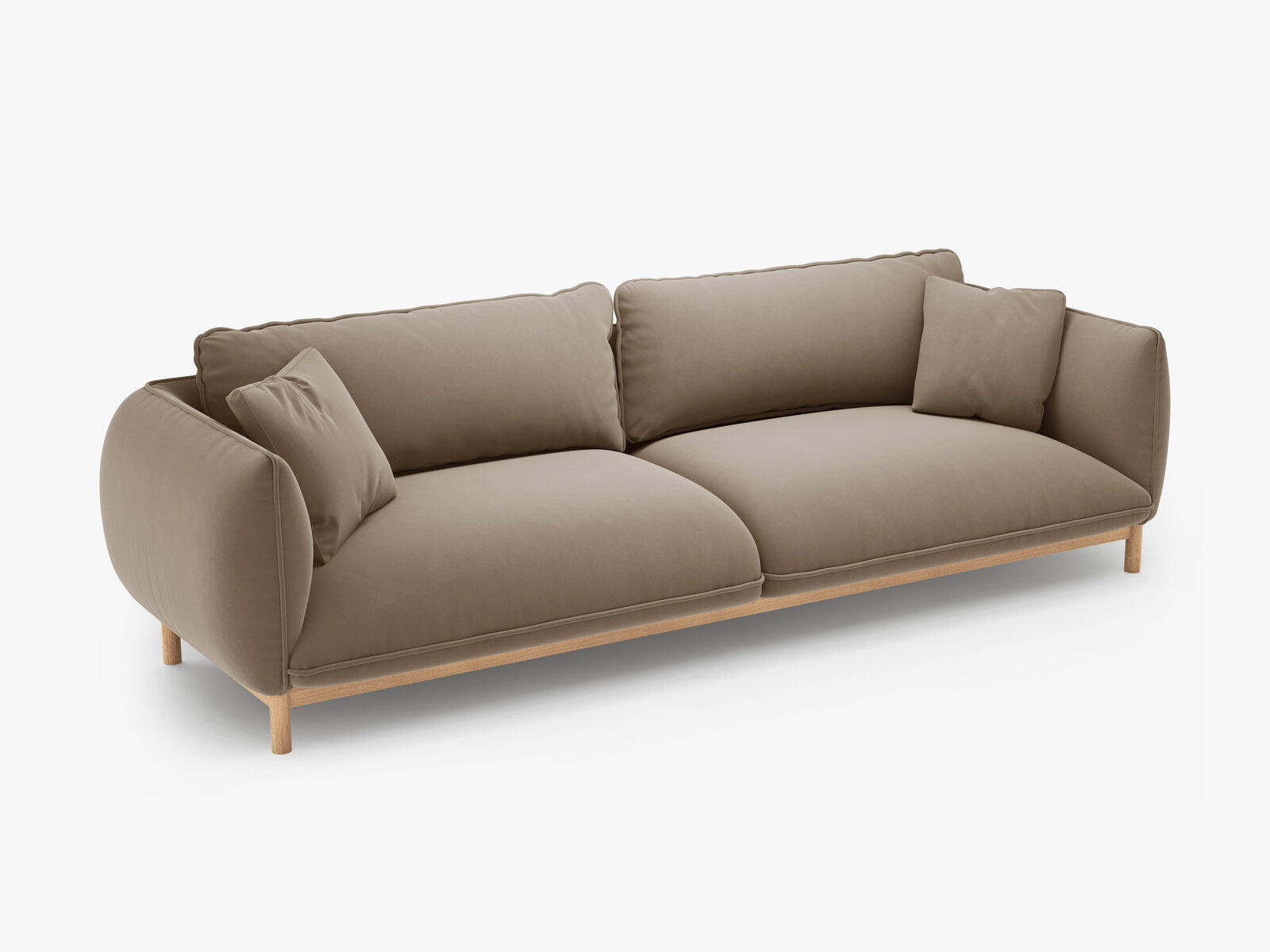 Micadoni Ada Sofa 4-Sitzer Samt Casino Hellbraun