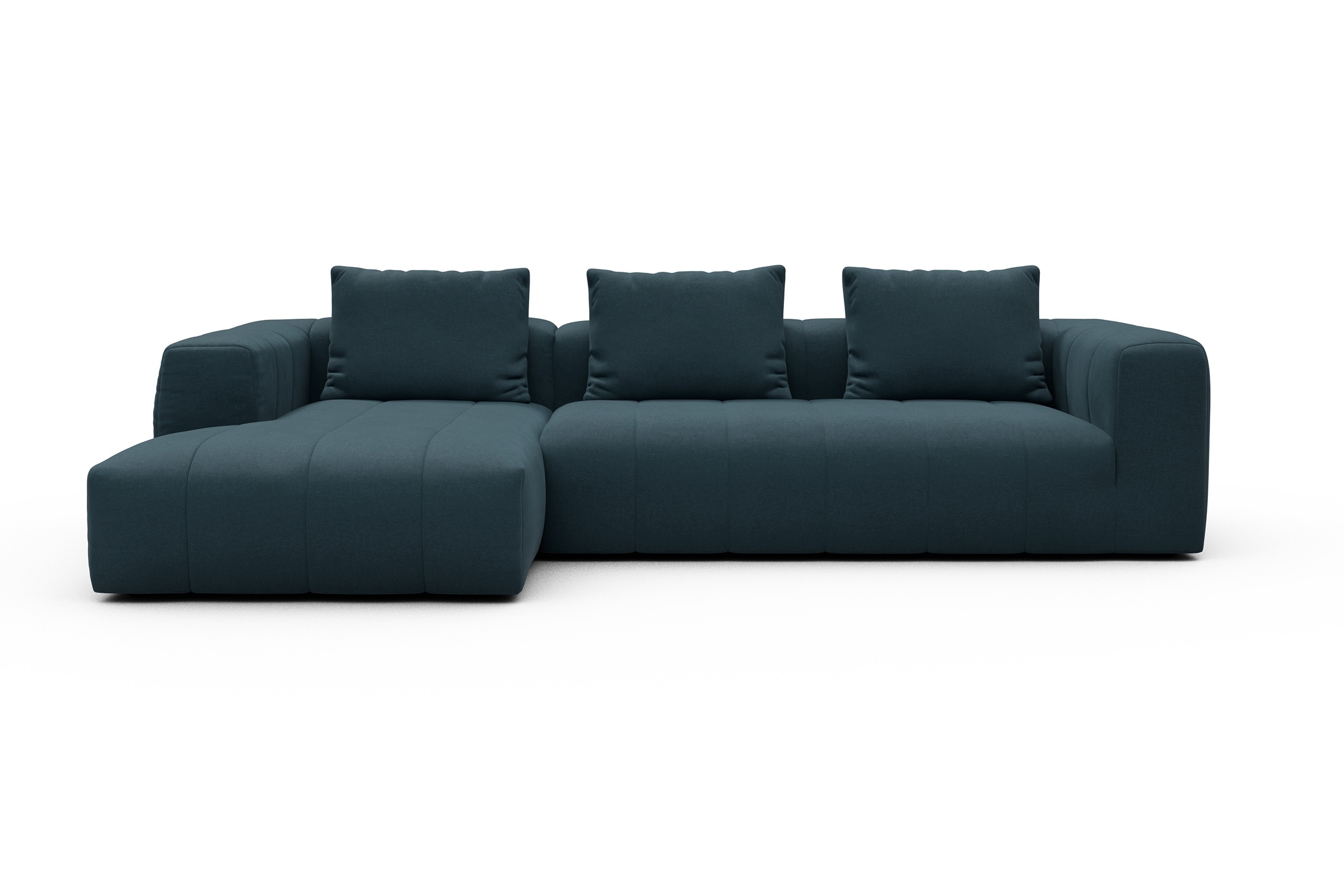Ecksofa Hugo 2,5-Sitzer Armlehne rechts mit Chaiselongue Satya-Indigo