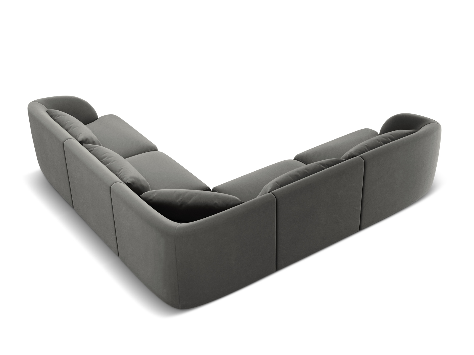 Cosmopolitan Design Wendbares Ecksofa Tulum 5-Sitzer Samt Bluvel Hellgrau