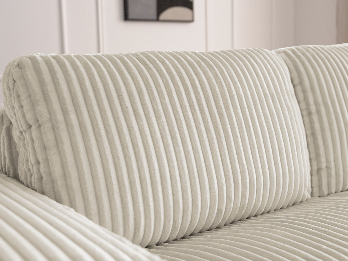 Bobochic Ibiza Schlafsofa 3-Sitzer Cordsamt Beige, Liegefläche 140 × 196 cm