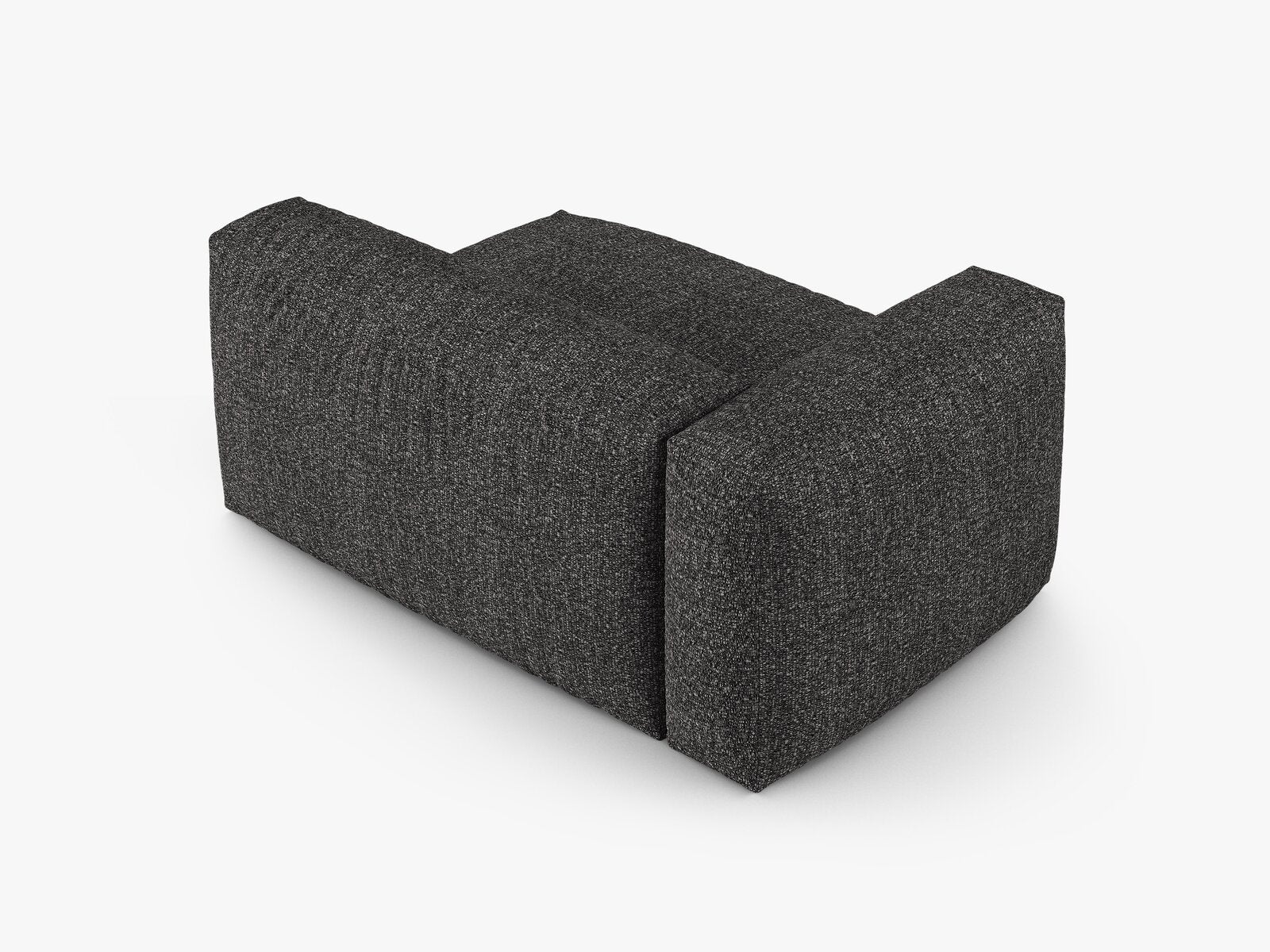 Micadoni Eckmodul mit Armlehne Martina 1-Sitzer Groß 90cm Sitztiefe Links Boucle Monet Anthrazit