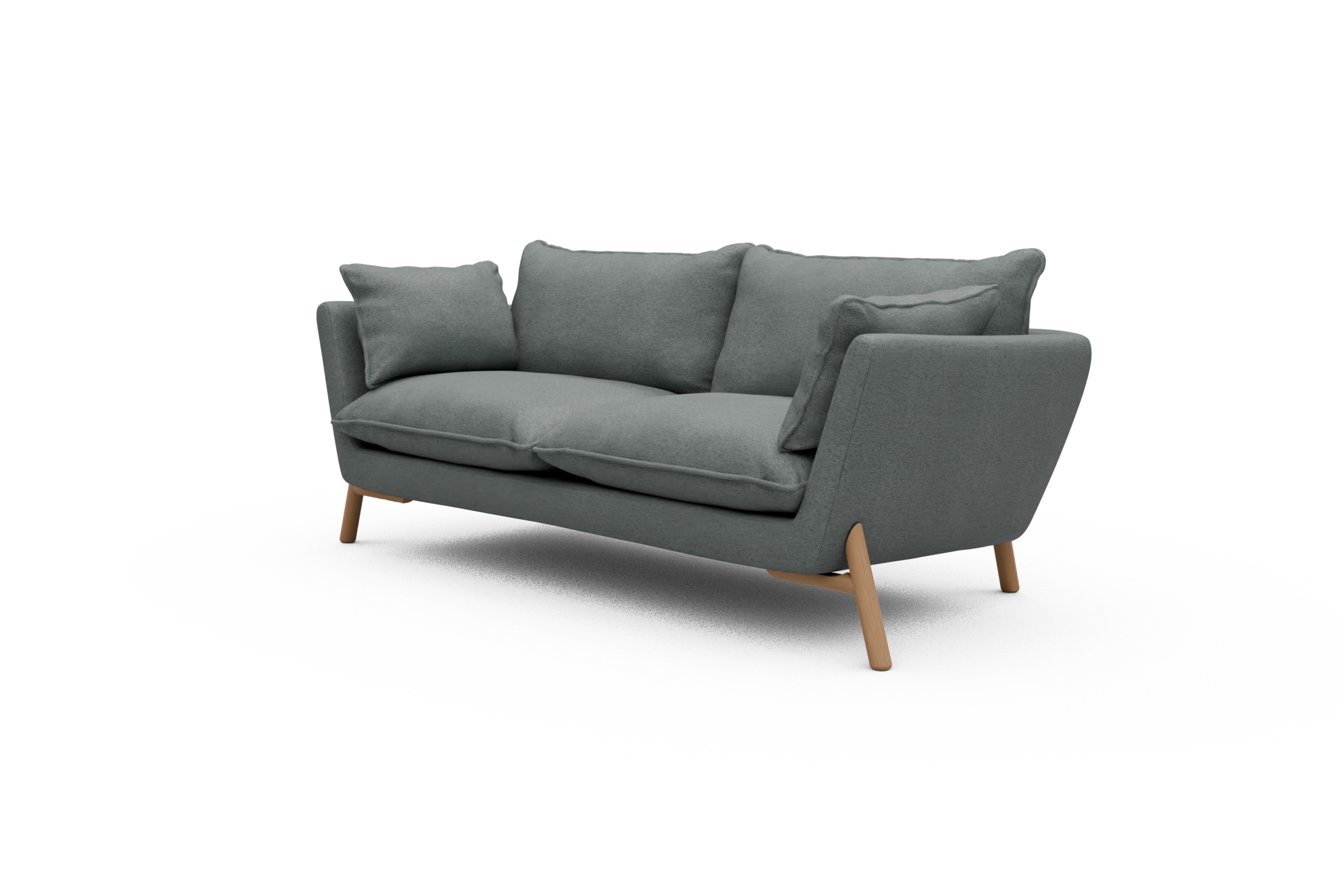 Sofa Emil PREMIUM 2-Sitzer Beinfarbe Eiche Natur Denari-Soft-Grey