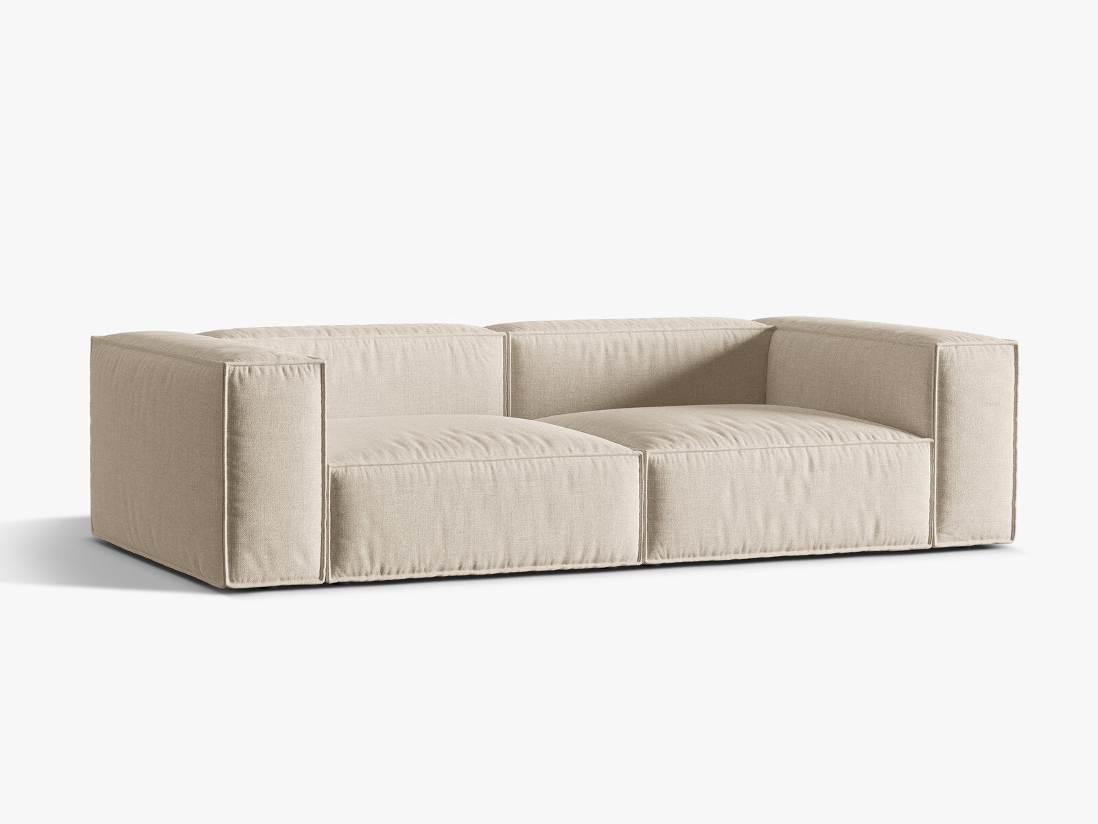 Micadoni Sofa Nuria 4-Sitzer Strukturierter Stoff Beige