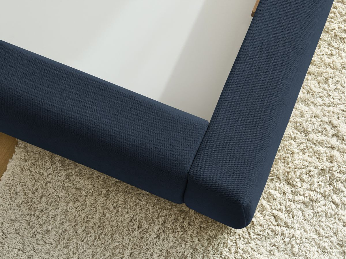 Bobochic Jagna Polsterbett mit Bettkasten Stoff Dunkelblau, Liegefläche 180 × 200 cm