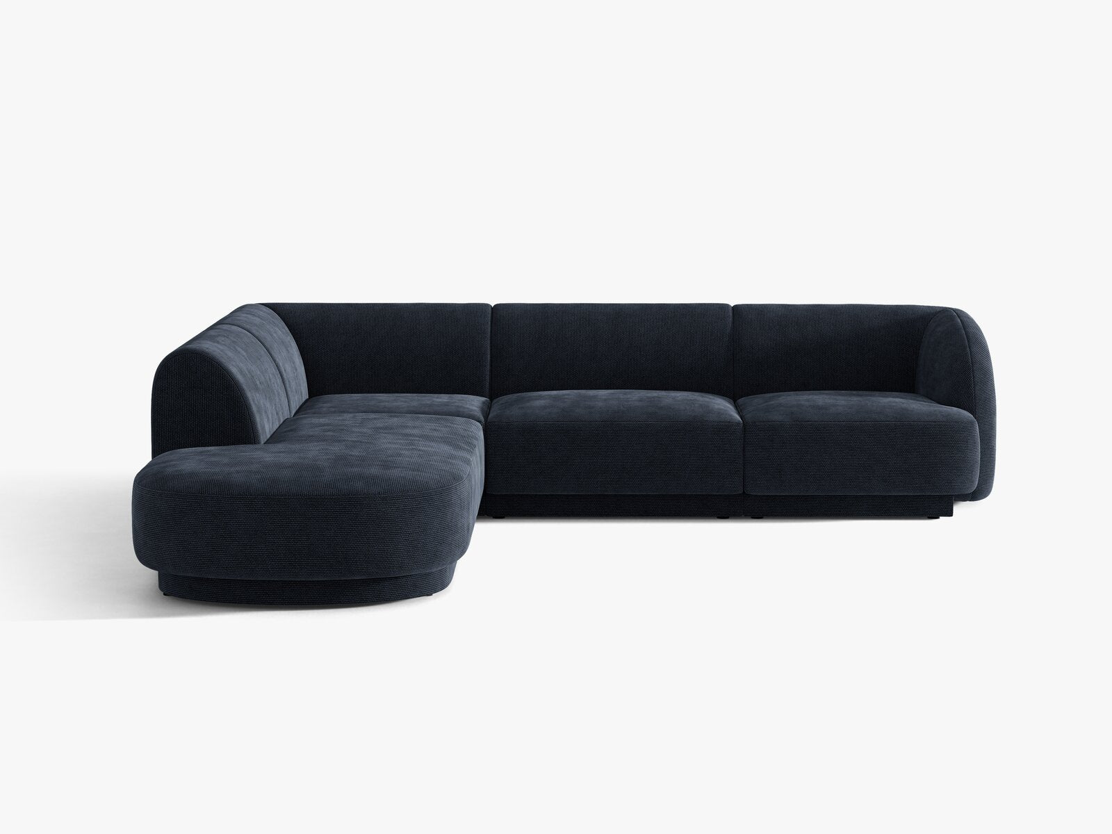 Micadoni Ecksofa Miley 6-Sitzer Links Chenille Eden Marineblau