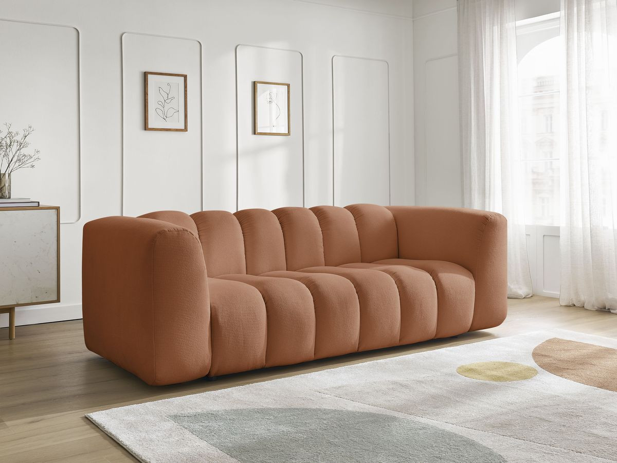 Bobochic Talia Sofa 3-Sitzer Melange-Stoff Orange