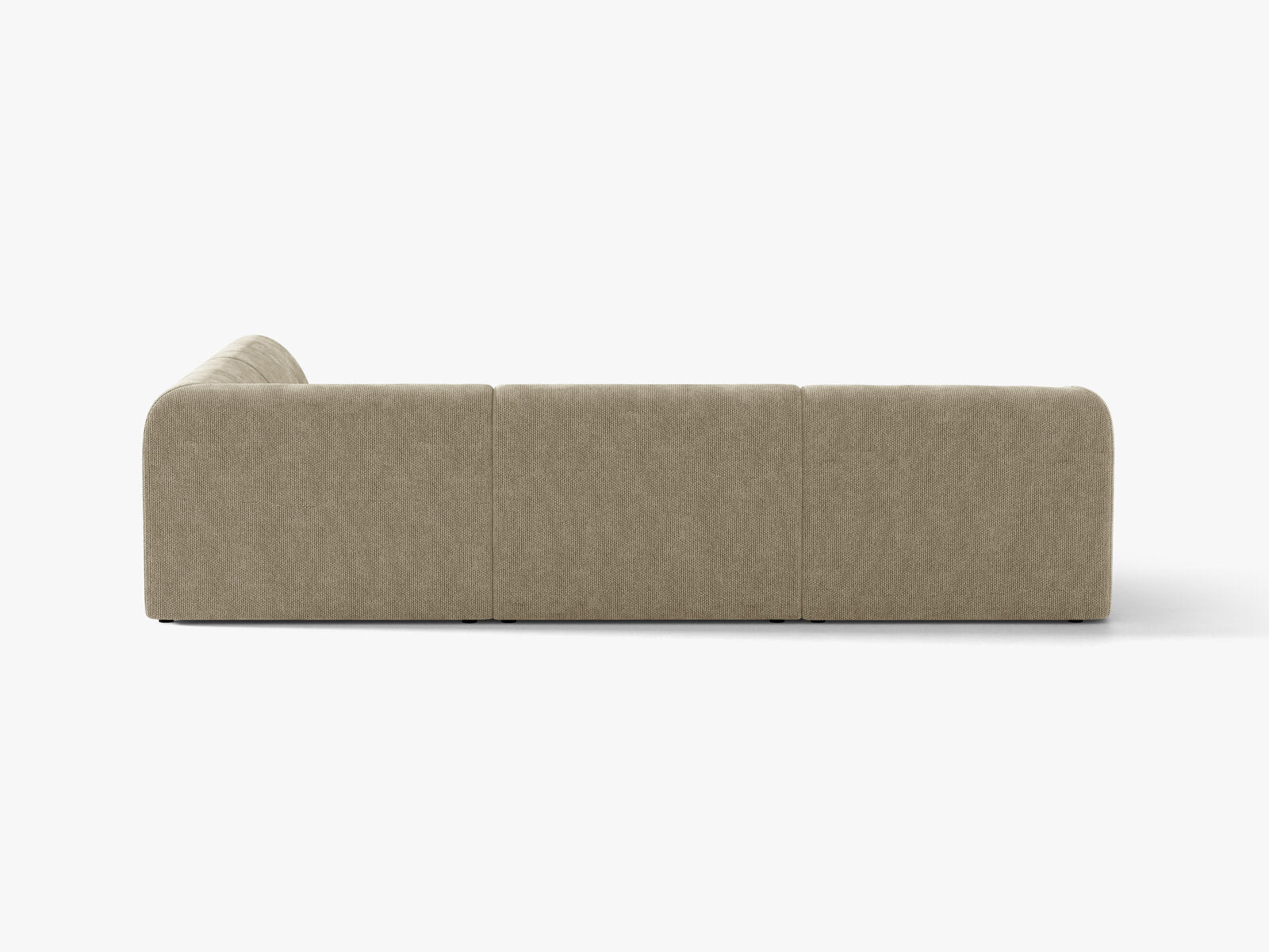 Micadoni Ecksofa Miley 6-Sitzer Chenille Eden Dunkelbeige Rechts