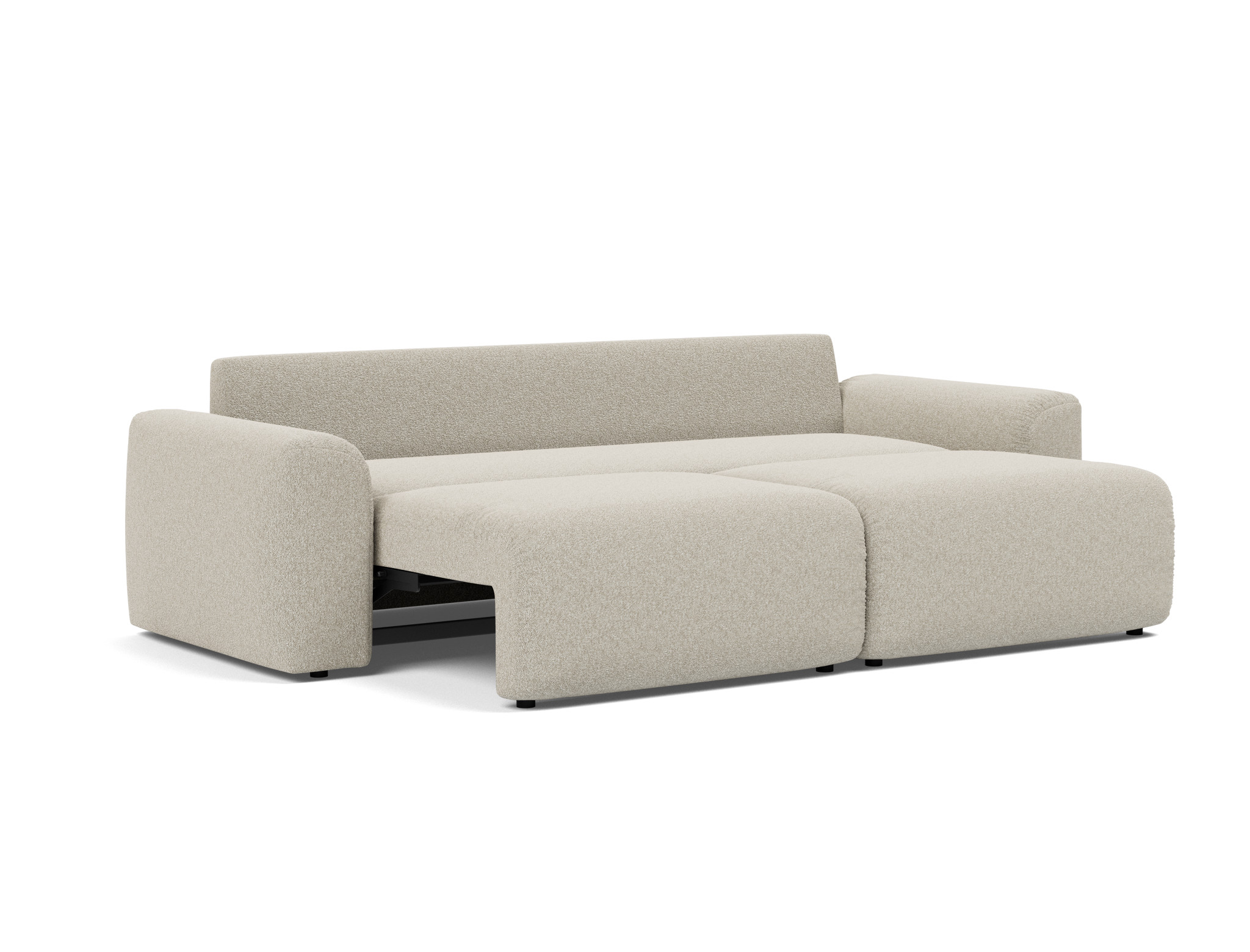 Schlafsofa Norum mit Chunky-Armlehnen Boucle Skandi 539-Beige