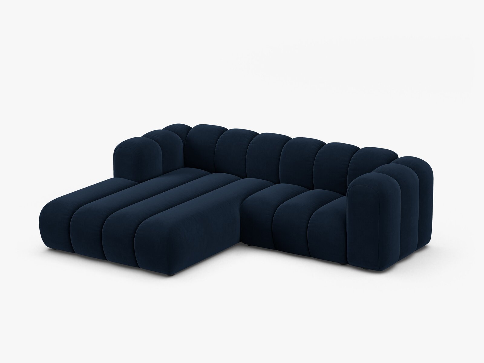 Micadoni Modulares Ecksofa Lupine 3-Sitzer Links Samt Salvador Königsblau
