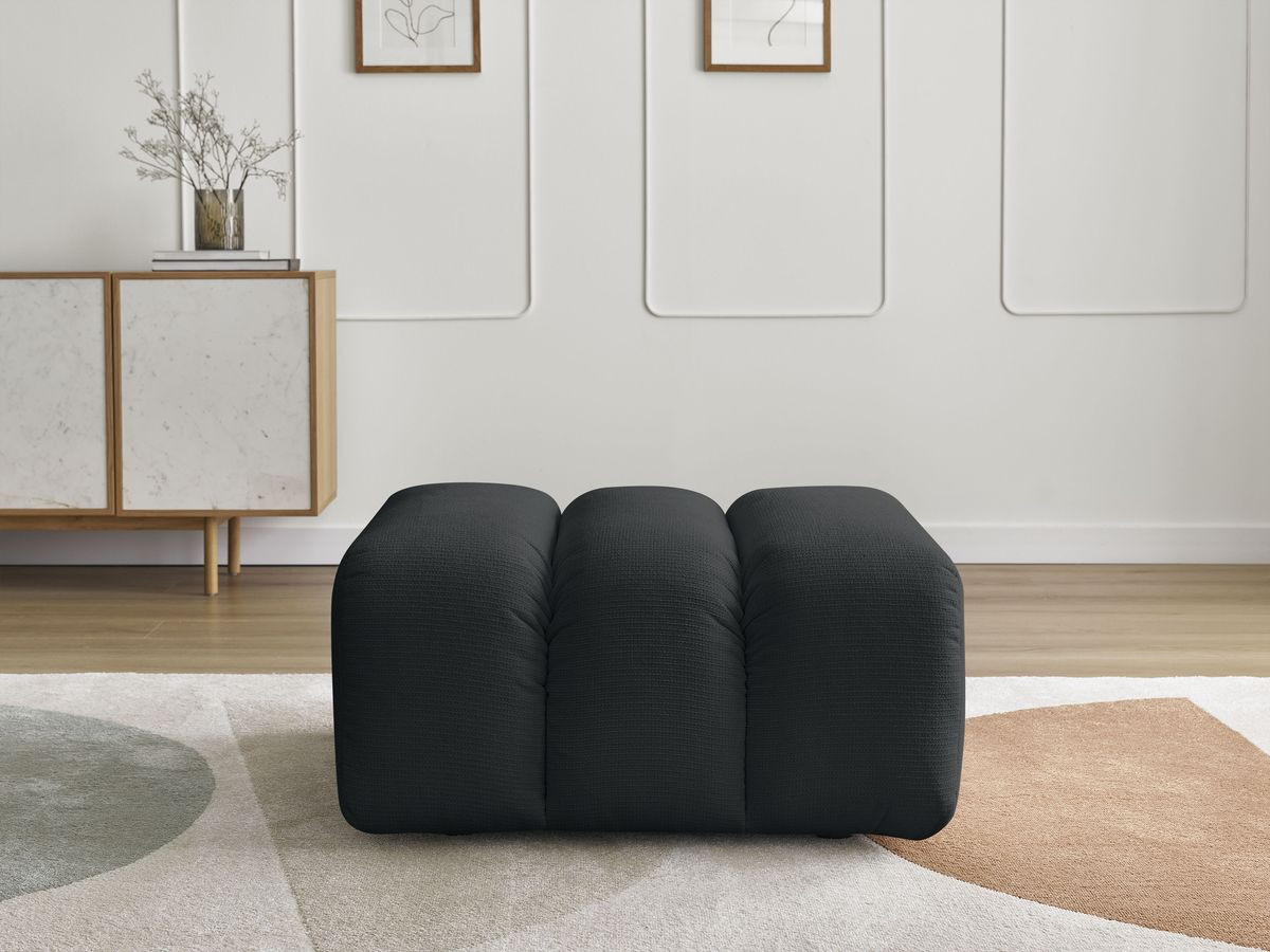 Bobochic Talia Pouf Melange-Stoff Schwarz
