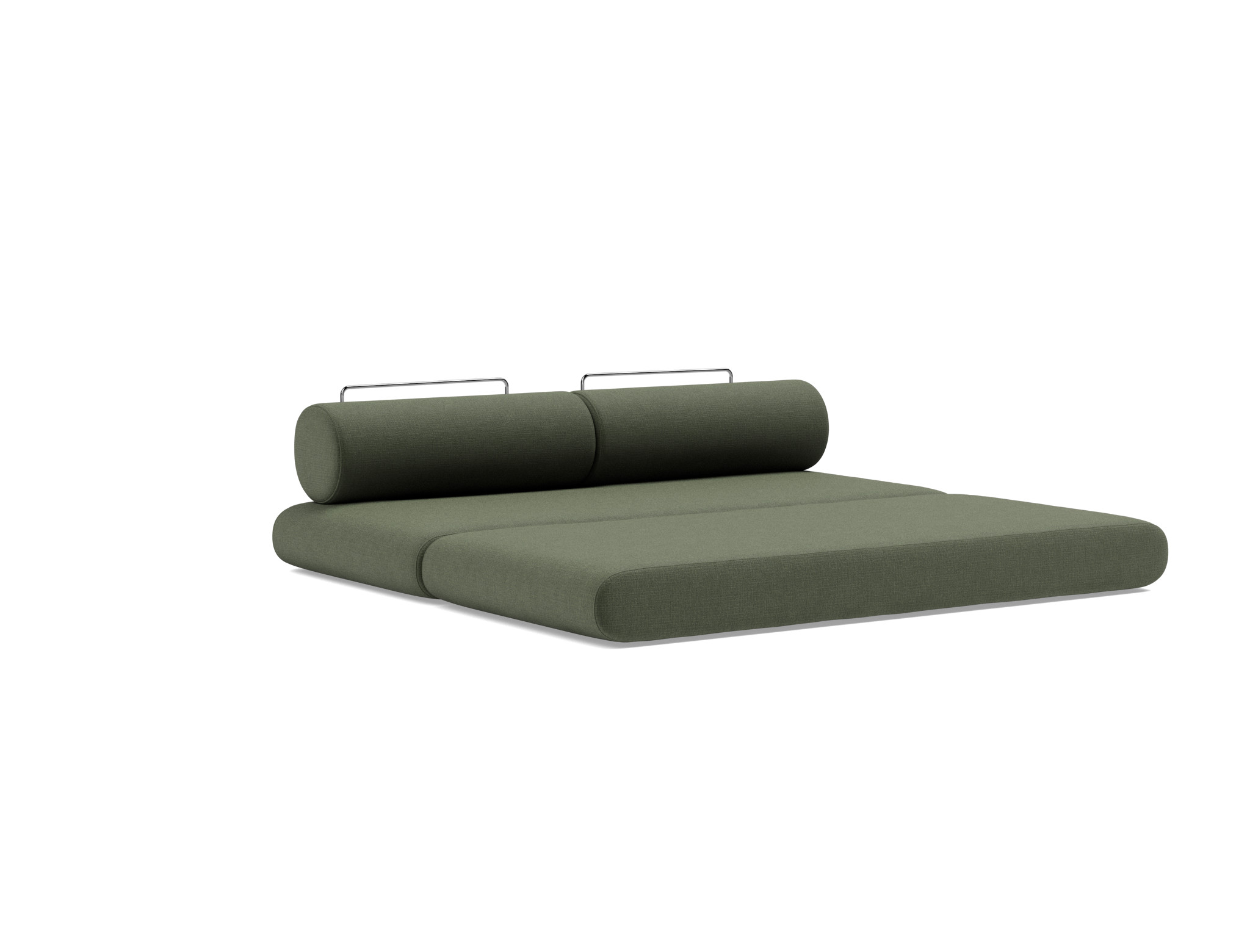 Tagesbett Circlus mit Rückenrollen Chenille Esina 413-Olive-Green