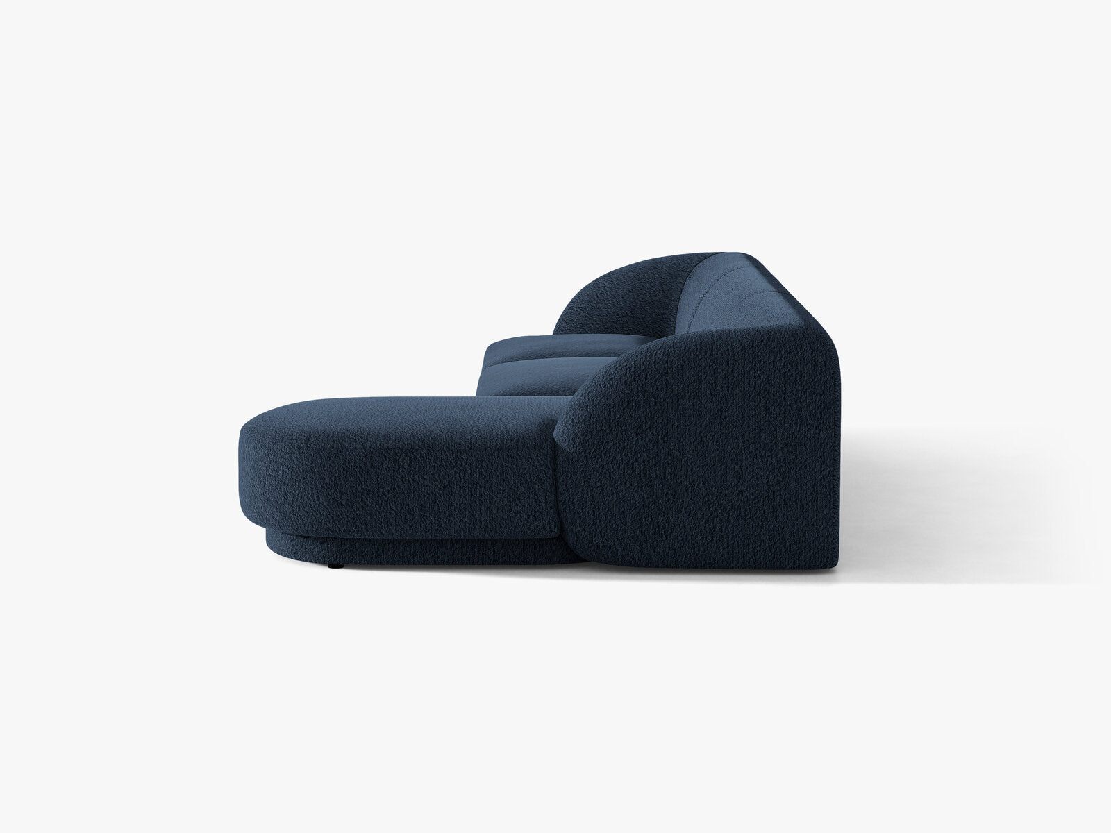 Micadoni Ecksofa Miley 4-Sitzer Rechts Boucle Baloo Dunkelblau
