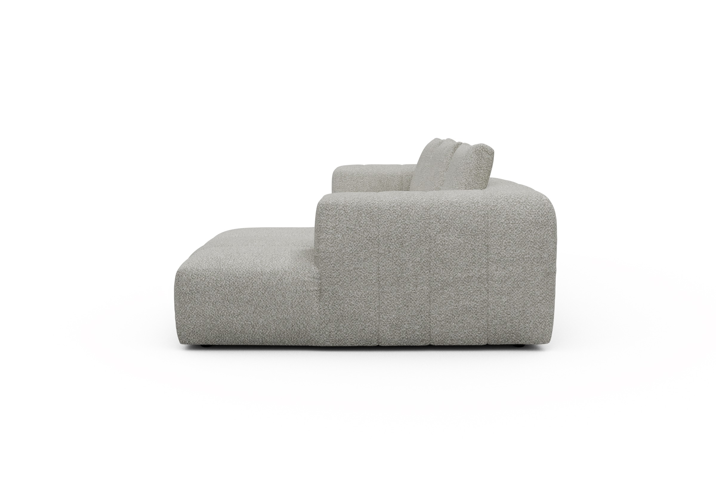 Ecksofa Hugo 2,5-Sitzer Armlehne links mit Chaiselongue Vanora-Warm-Sand