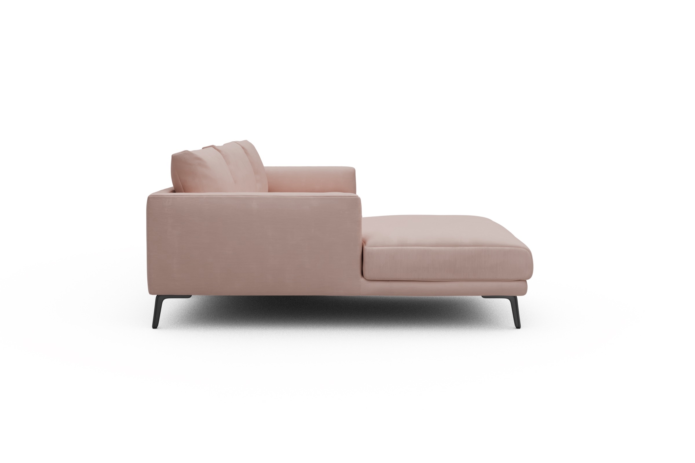 Ecksofa Karl Chaiselongue links mit 2,5-Sitzer Cordufine-Blush