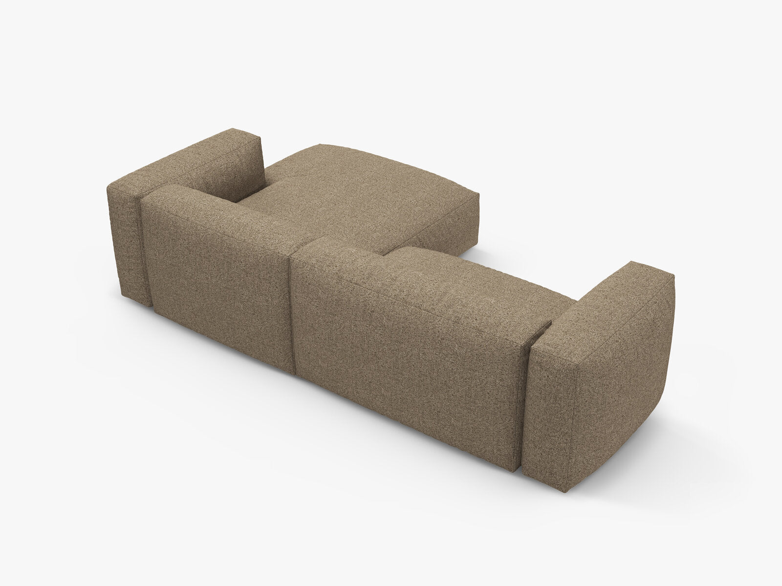 Micadoni Martina Ecksofa 4-Sitzer mit Schlaffunktion Rechts Boucle Monet Cappuccino