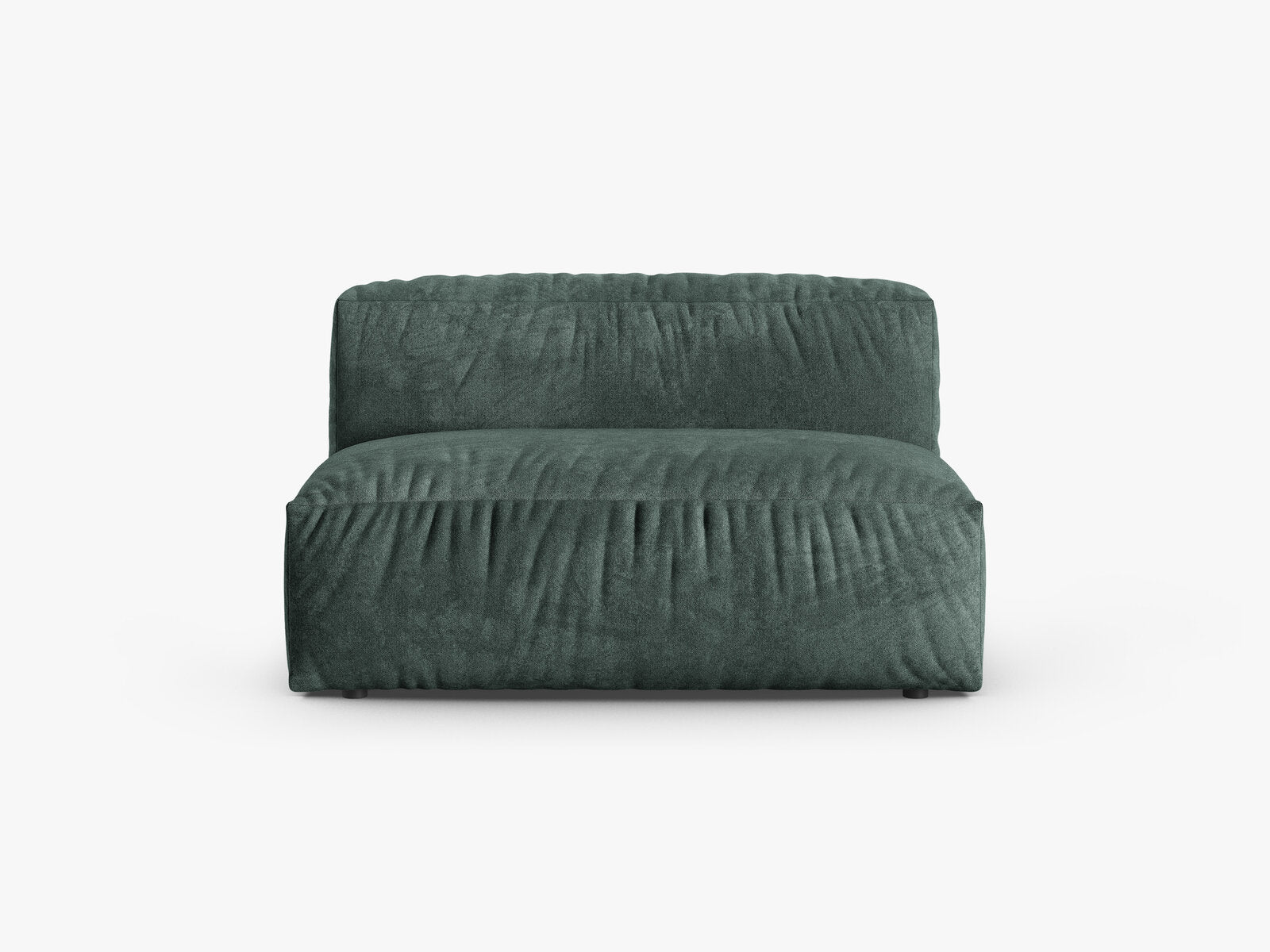 Micadoni Mittelmodul Martina 1-Sitzer Groß 90cm Sitztiefe Samt Vogue Petrol
