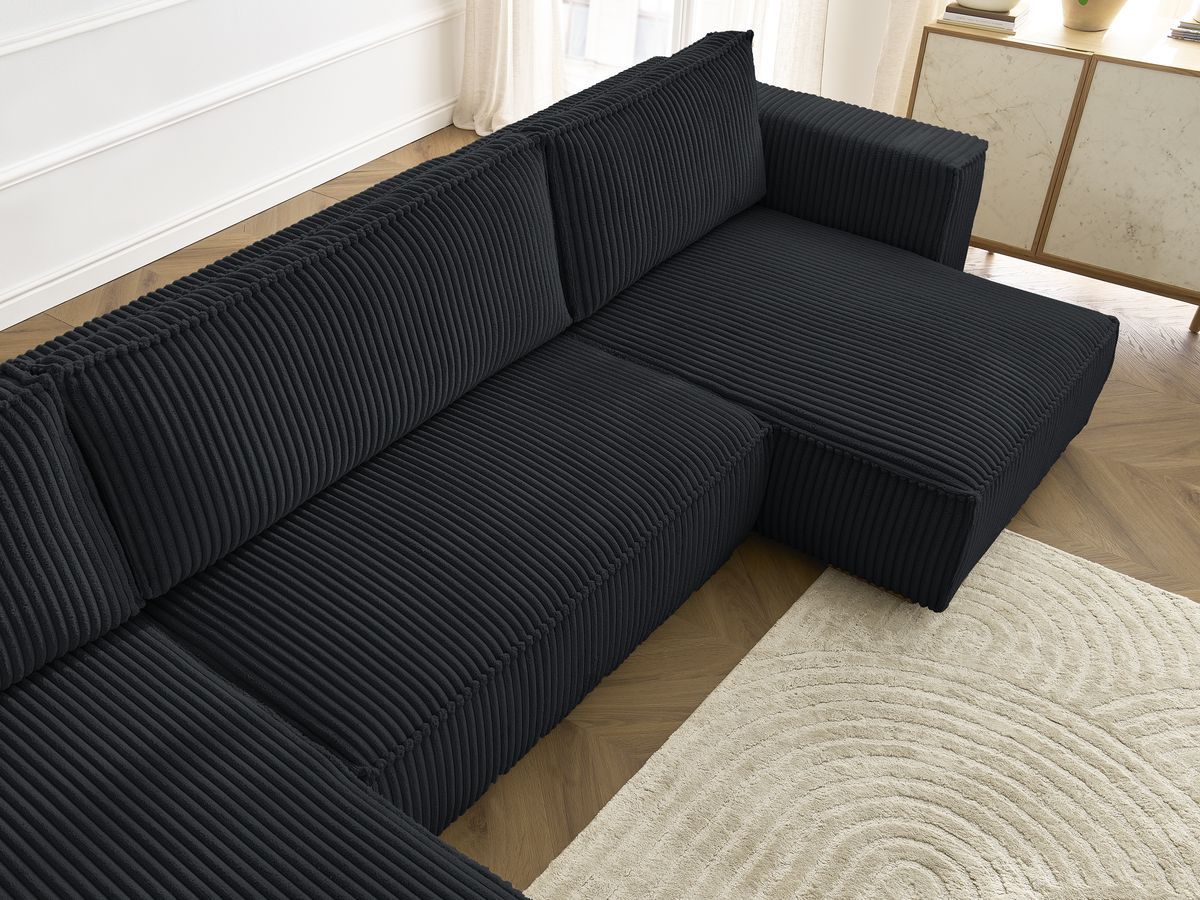 Bobochic Chelsea Wohnlandschaft Breitcord weich Schwarz