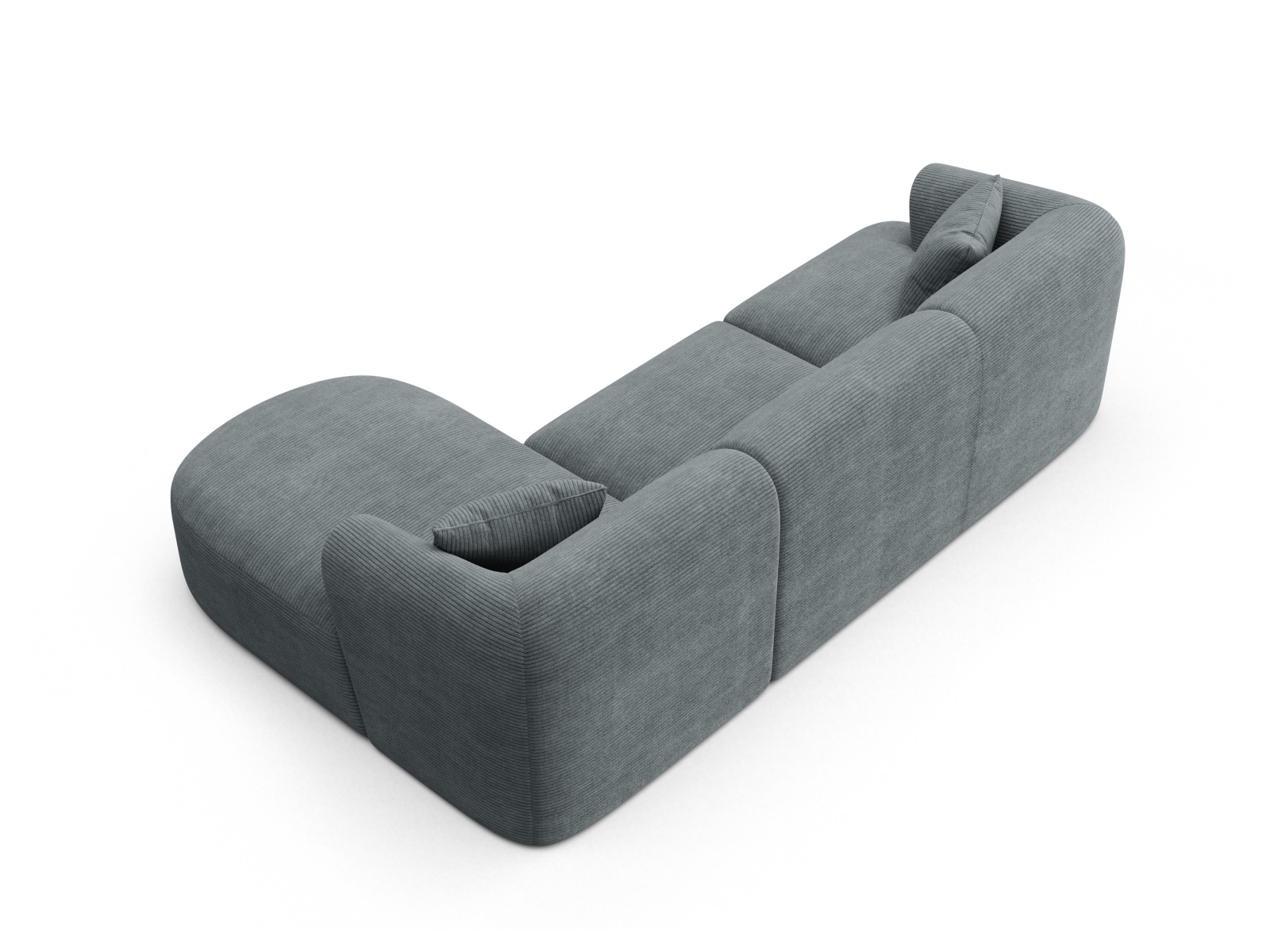 Cosmopolitan Design Ecksofa Campi 4-Sitzer Kord Lincoln D Dunkelgrau Melange Rechts