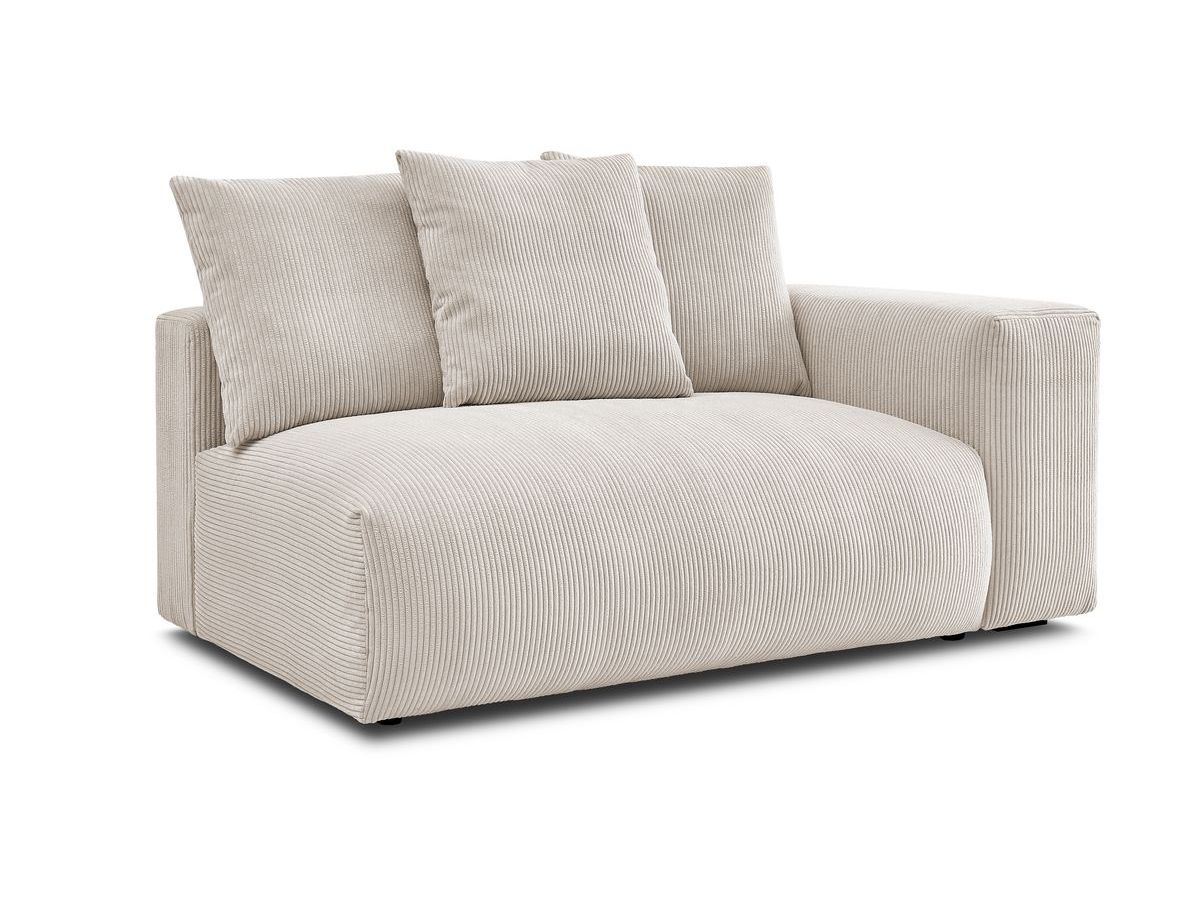 Bobochic Voltaire Sofamodul 2-Sitzer 178 × 100 cm Cordsamt Beige Ecke rechts