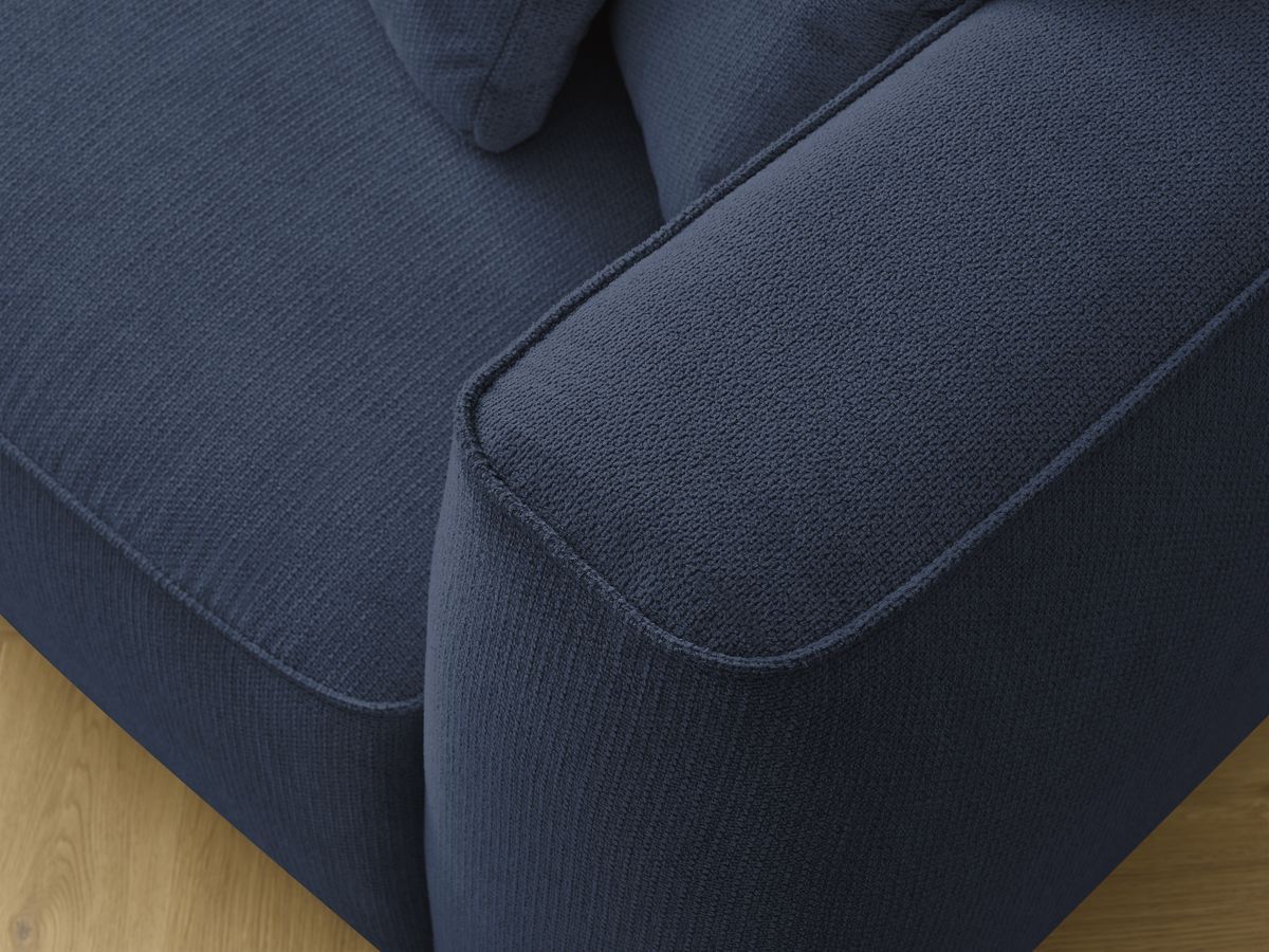 Bobochic Leopold Sofa 3-Sitzer Melange-Stoff Dunkelblau Armlehne rechts